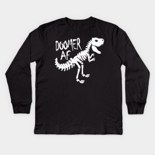 Funny Doomer AF T Rex Dinosaur Doom and Plant Generation Kids Long Sleeve T-Shirt